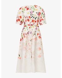 Gabriela Hearst - Ignis Floral Belted Linen Maxi Shirt Dress - Lyst