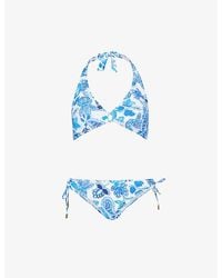 Aspiga - Floral-print Stretch Recycled-polyester Bikini Set - Lyst