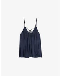Zadig & Voltaire - Cym V-Neck Satin Cami Top - Lyst