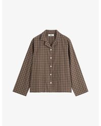 Tekla - Long-Sleeve Cotton-Twill Pyjama Shirt - Lyst