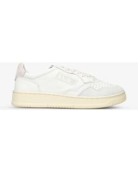 Autry - Open Low Contrast-panel Leather And Suede Low-top Trainers - Lyst