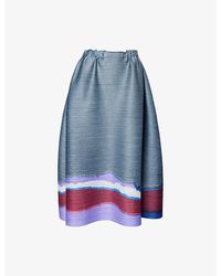 Pleats Please Issey Miyake - Grainy Colours Knitted Midi Skirt - Lyst