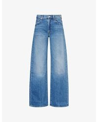 Mother - The Mid Rise Lasso Sneak Wide-Leg Denim Jeans - Lyst