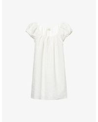 Faithfull the Brand - Serafina Embroidered Cotton-Blend Mini Dress - Lyst