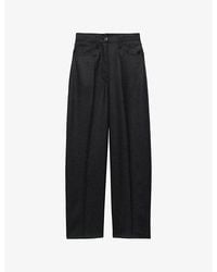 Prada - Straight-Leg Wool Flannel Trousers - Lyst
