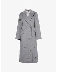 Jonathan Simkhai - Gianni Embellished Wool-Blend Coat - Lyst