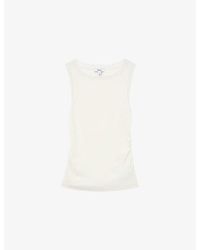 Reiss - Trinny Side-Ruched Stretch Cotton-Blend Vest - Lyst