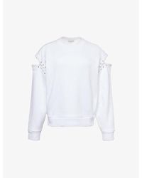 Alexander McQueen - Cut-out Cotton-jersey Sweatshirt - Lyst