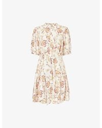 ME+EM - Fit + Flare Crease-Less Linen-Blend Short Dress - Lyst