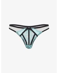 Agent Provocateur - Rozlyn Trixie Mesh And Lace Thong - Lyst