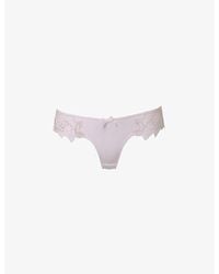 Agent Provocateur - Lindie Mid-rise Embroidered Floral Mesh Brief - Lyst