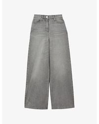 Reiss - Crete Wide-Leg High-Rise Stretch-Denim Jeans - Lyst