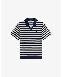 Polo Ralph Lauren - Striped Pointelle-Ribbed Cotton Polo Shirt - Lyst