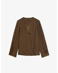 Zadig & Voltaire - Torny V-Neck Satin Blouse - Lyst