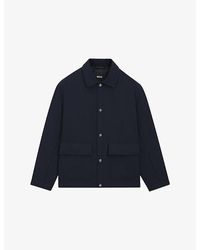 BOSS - Relaxed-Fit Collared Woven Jacket - Lyst