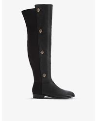 Kurt Geiger - Shoreditch Eagle Head-Embellished Leather Knee-High Boots - Lyst