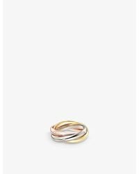 Cartier - Trinity Medium 18Ct- - Rose- And 0.06Ct Round-Brilliant Diamond Ring - Lyst