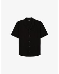 The Kooples - Short-Sleeve Mesh Linen And Cotton-Blend Shirt - Lyst