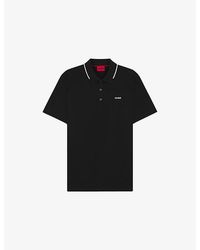 HUGO - Contrast-Trim Slim-Fit Stretch-Cotton Polo Shirt - Lyst