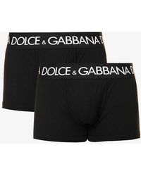 Dolce & Gabbana - Pack Of Two Logo-waistband Low-rise Stretch-cotton Boxers X - Lyst