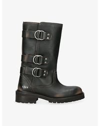 Golden Goose - Kurt Buckle Leather Biker Boots - Lyst