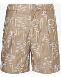 Represent - Brand-embroidered Mid-rise Cotton Shorts - Lyst