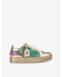 Kurt Geiger - Southbank Tag Denim And Leather Trainers - Lyst