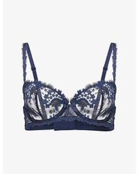 Simone Perele - Wish Underwired Tulle And Lace Half-Cup Bra - Lyst
