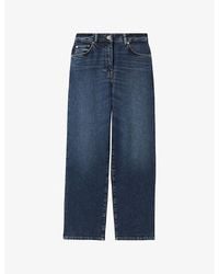 Reiss - Selin Mid-Rise Straight-Leg Denim Jeans - Lyst