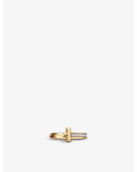 Tiffany & Co. - Tiffany T T1 Narrow 18ct Yellow-gold And 0.08ct Diamond Ring - Lyst