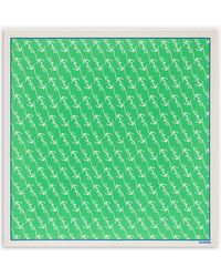 Sandro Figueral Graphic-print Pleated Woven Scarf - Green