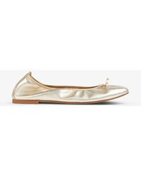 LK Bennett - Trilly Metallic Leather Ballerina Flats - Lyst