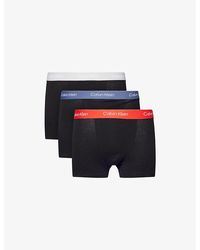 Calvin Klein - Icon Logo-Waist Pack Of Three Cotton-Jersey Trunks - Lyst