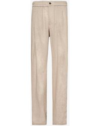 Giorgio Armani - Relaxed-fit High-rise Tapered-leg Linen Trousers - Lyst