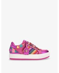 Kurt Geiger - Southbank Tag Canvas And Suede Low-Top Trainers - Lyst