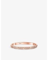Cartier - Love Pavéd Medium 18Ct Rose- And 1.67Ct Diamond Bracelet - Lyst
