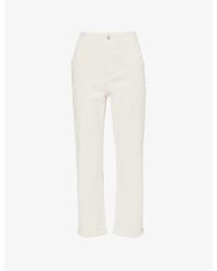 PAIGE - Drew Straight-leg High-rise Stretch-woven Trousers - Lyst