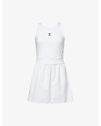 On Shoes - Court Split Logo-Print Stretch-Woven Mini Dress - Lyst