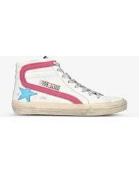 Golden Goose - Slide 82338 Logo-print Faux-leather High-top Trainers - Lyst