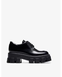 Prada - Monolith Brushed Leather Lace-up Shoes - Lyst