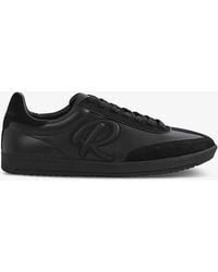 Reiss - Alba Logo-embroidered Low-top Leather Trainers - Lyst