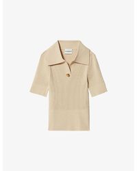 Claudie Pierlot - Polo-Collar Slim-Fit Stretch-Knit Top - Lyst