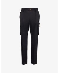Versace - Informal Belt-loop Mid-rise Wide-leg Cotton Trousers - Lyst