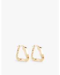 Bottega Veneta - Wave Triangle 18ct Yellow-gold Plated Silver Hoop Earrings - Lyst