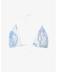 PUCCI - Orchidee Printed Triangle Bikini Top - Lyst