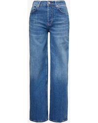 Rails - Getty Brand-patch Wide-leg High-rise Stretch-denim Jeans - Lyst