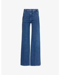FRAME - The Pintuck Flared Straight-Leg Mid-Rise Stretch-Denim Blend Jeans - Lyst