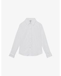 Reiss - Lottie Long-Sleeve Cotton-Sateen Shirt - Lyst