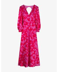 OMNES - Francoise V-Neck Floral-Print Satin Maxi Dress - Lyst