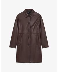 The Kooples - Collared Straight-Cut Leather Jacket - Lyst